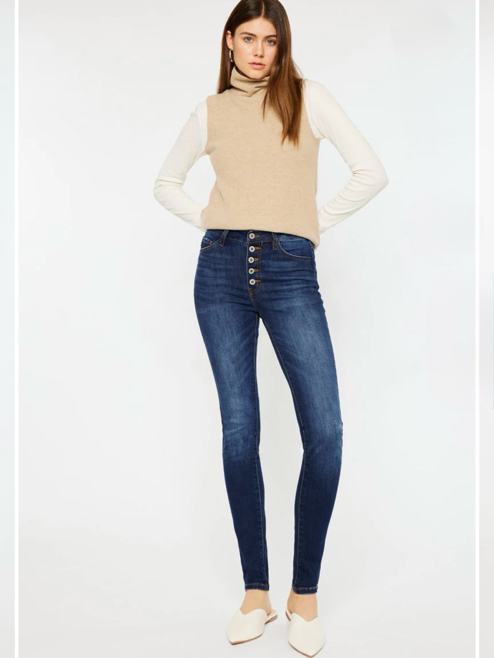 KanCan Dark Blue Button-Fly High-Rise Skinny Jeans 29 Inseam NWTO